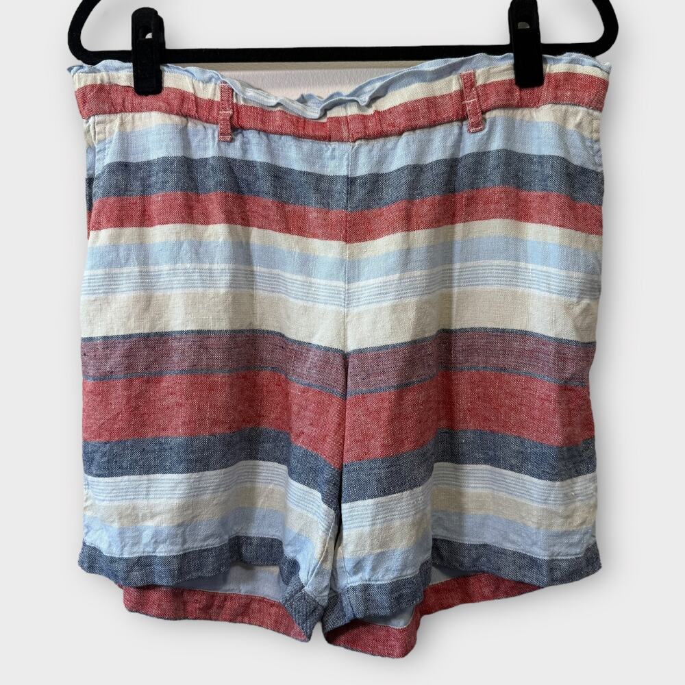 J. Jill Love Linen Striped Shorts 100% linen size Medium